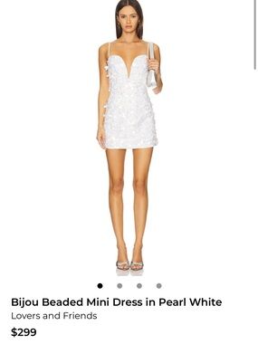 Lovers + Friends White Pearl Floral Bijou Mini Dress